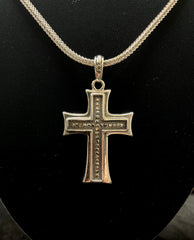 MEDIEVAL HEMATITE CROSS ON SNAKE CHAIN