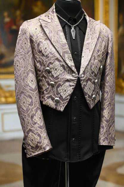 Shrine of Hollywood MONTE CRISTO TAILCOAT - PURPLE BROCADE Men's Coats