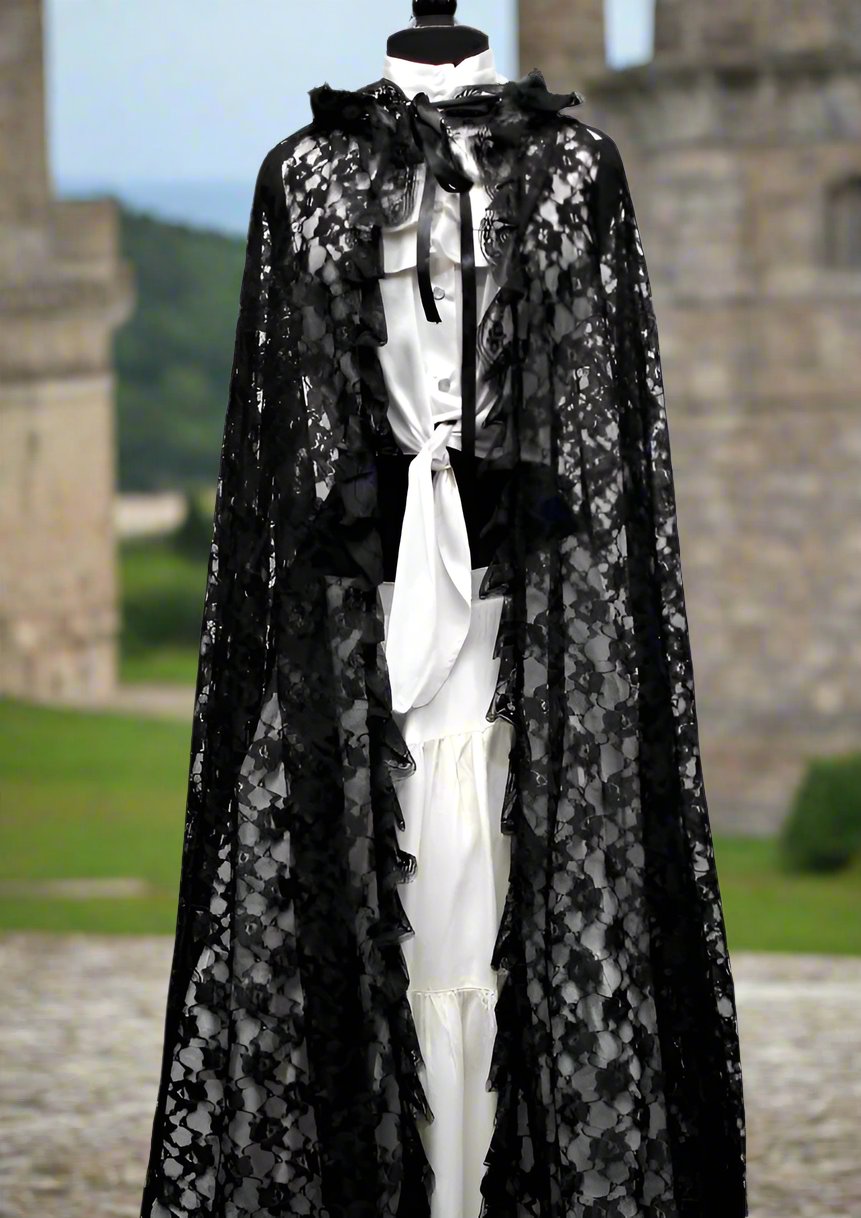 Shrine of Hollywood LACE CAPE - BLACK LACE Capes