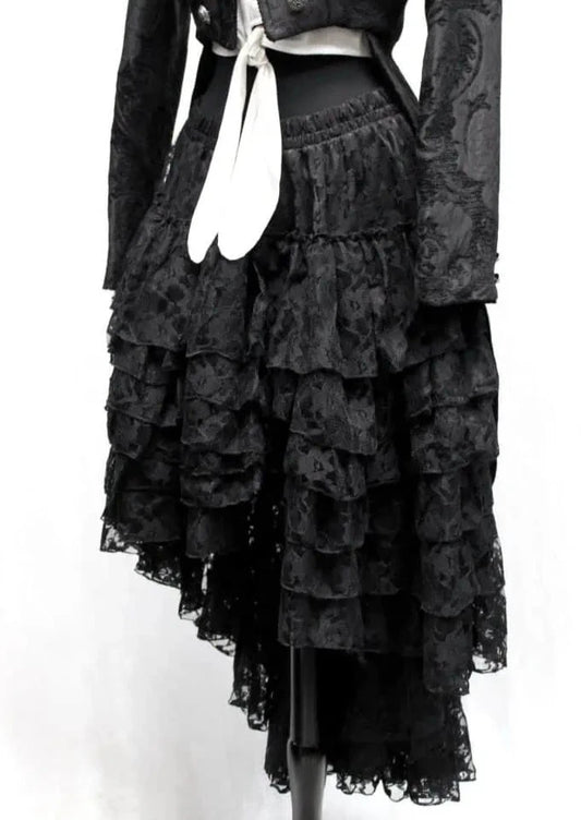 Shrine of Hollywood VICTORIAN SHOWGIRL SKIRT - BLACK LACE Skirts