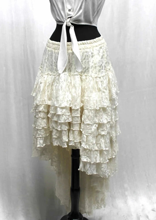 Shrine of Hollywood VICTORIAN SHOWGIRL SKIRT - IVORY LACE Skirts