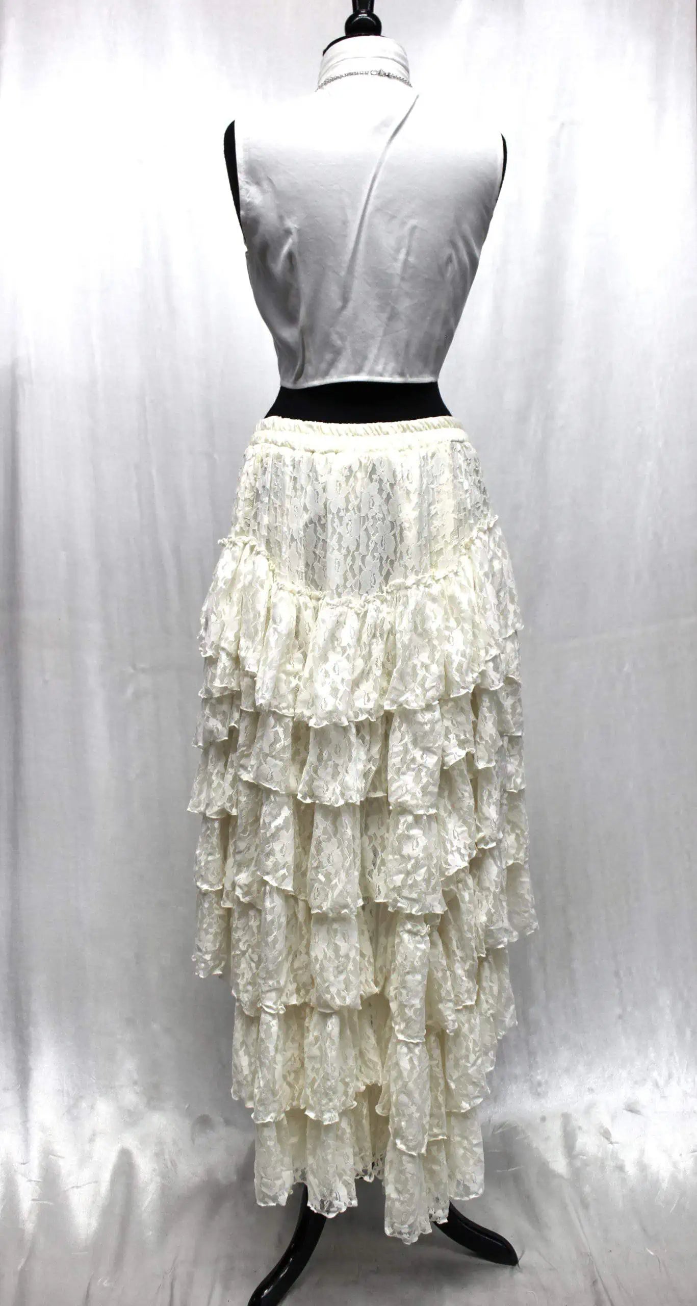 Shrine of Hollywood VICTORIAN SHOWGIRL SKIRT - IVORY LACE Skirts