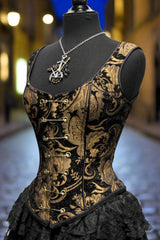 PIN BODICE - GOLD AND BLACK TAPESTRY