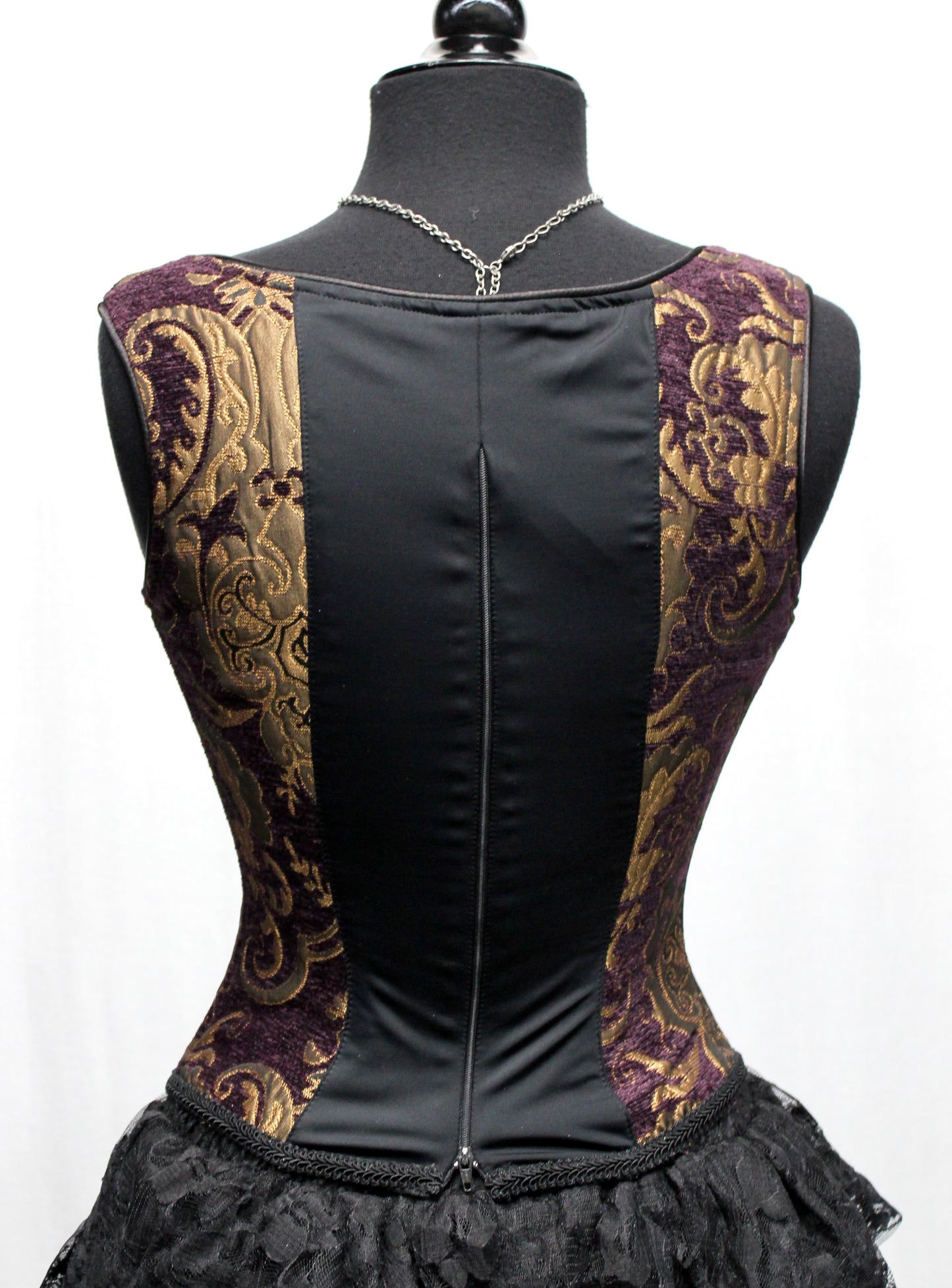 Shrine of Hollywood PIN BODICE - PURPLE AND GOLD TAPESTRY Women's corset tops