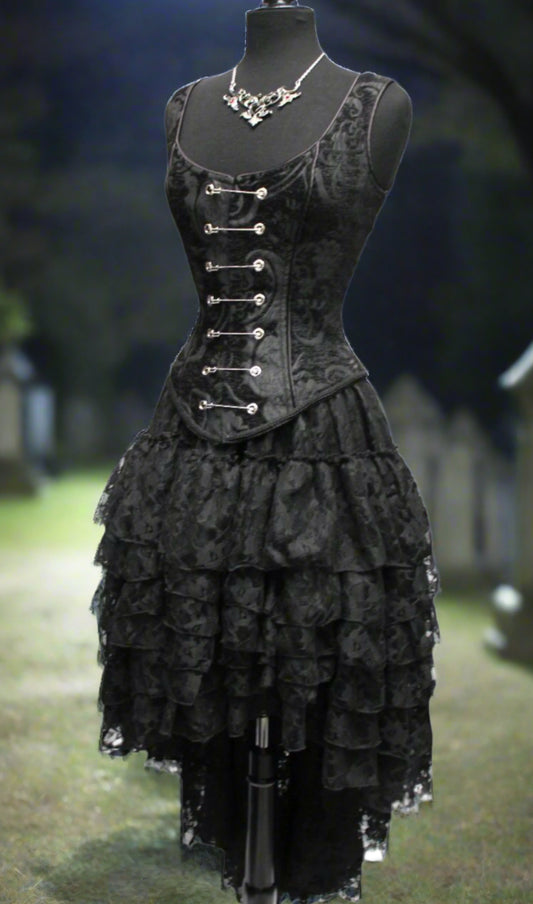 Shrine of Hollywood FRENCH CABARET SKIRT - BLACK LACE black cabaret dark floor length goth gothic gothic lace Skirts