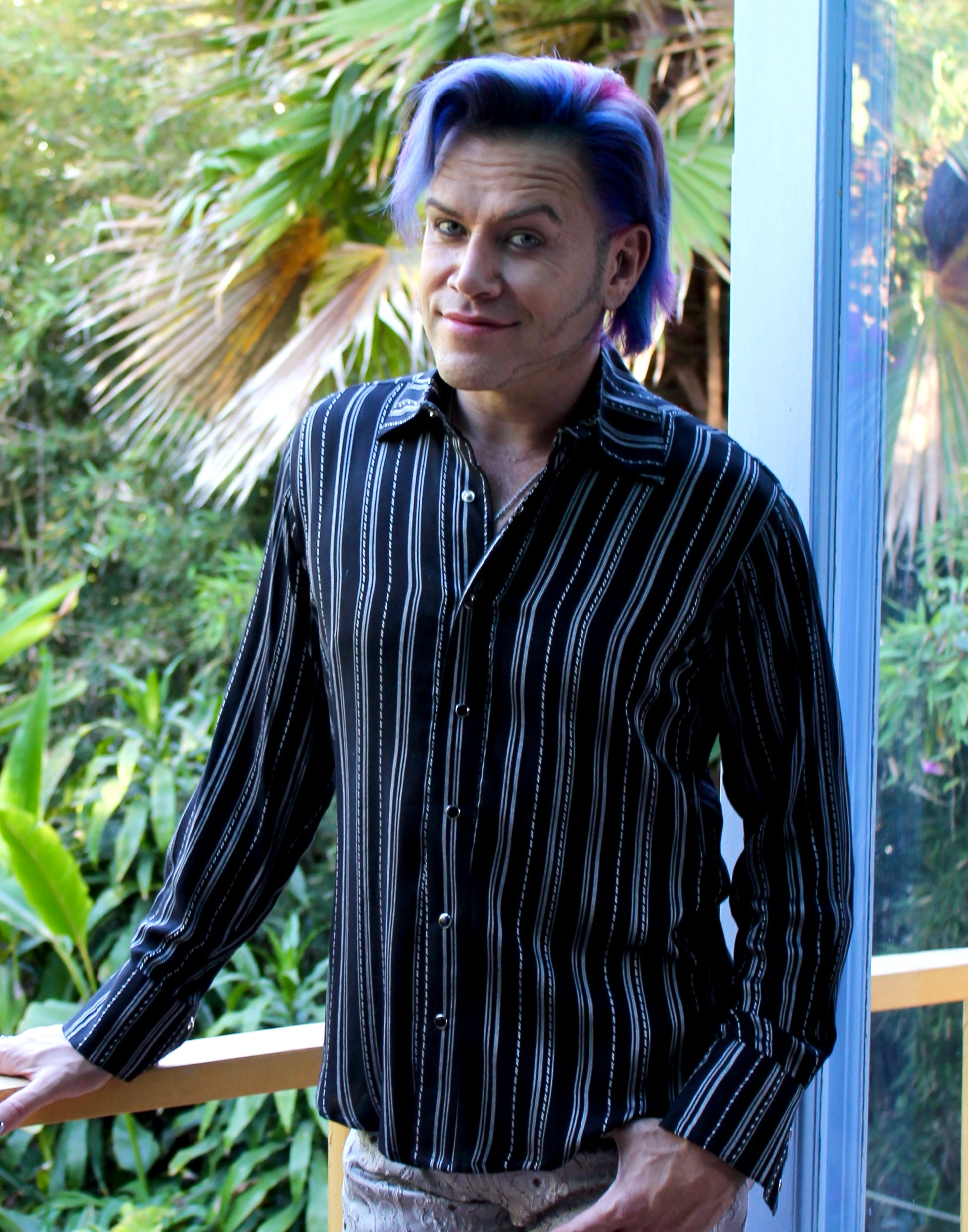 men's pinstripe dress shirt DRESSED TO ILL Shirt- Pinstripe Rayon Gabardine – Shrine of Hollywood