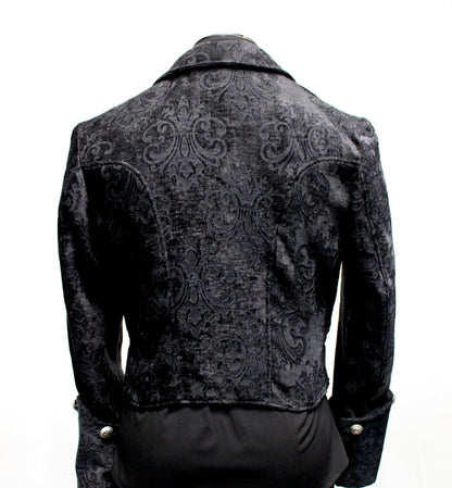 Shrine of Hollywood IMPERIAL JACKET - BLACK VELVET BROCADE brocade formal goth gothic jacket long sleeve Men's Jackets new tapestry vampire victorian