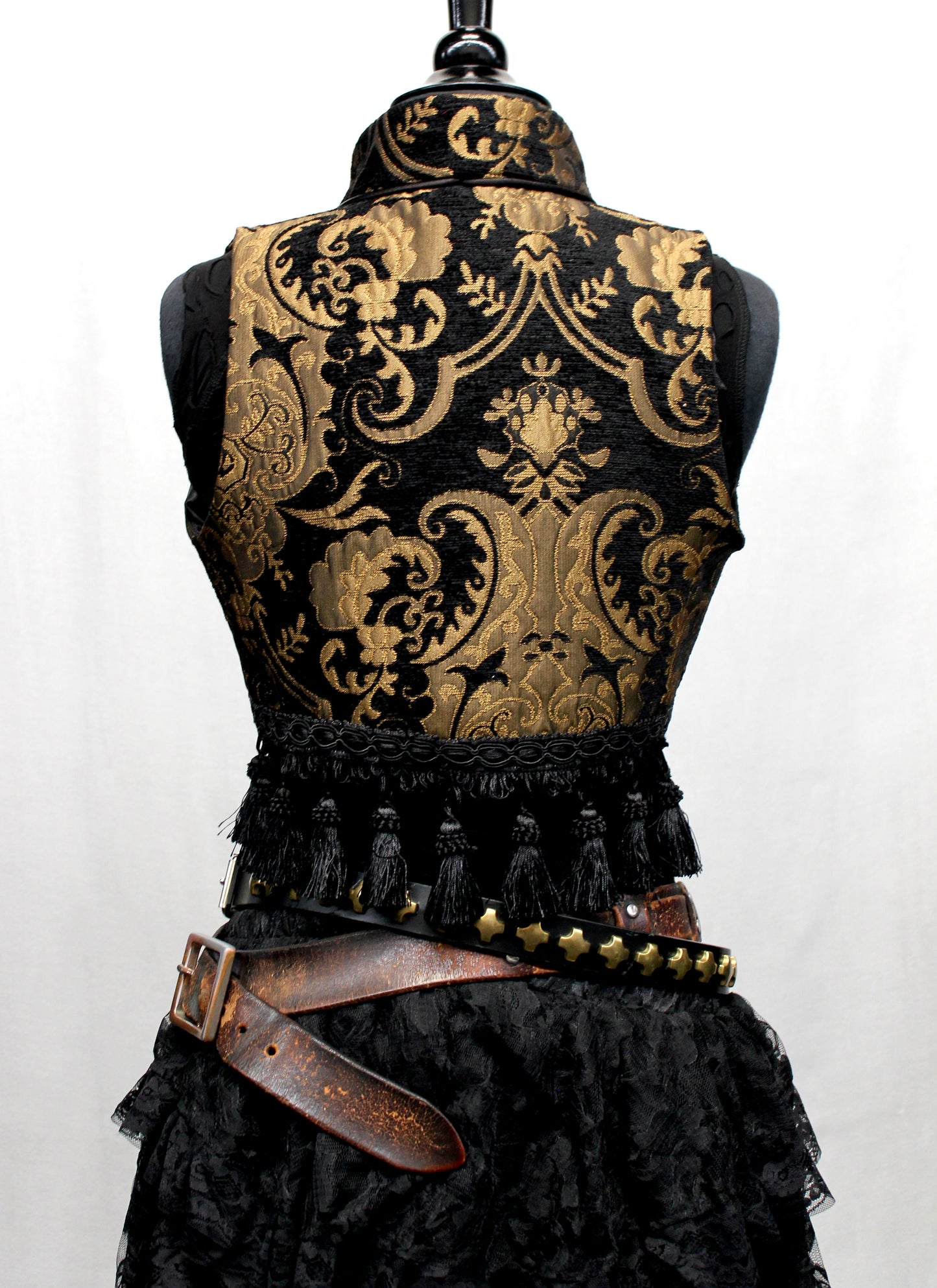 Shrine of Hollywood TOREADOR VEST - GOLD/BLACK TAPESTRY Women's corset tops