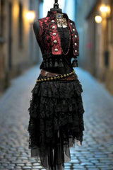 TOREADOR VEST - RED/BLACK TAPESTRY