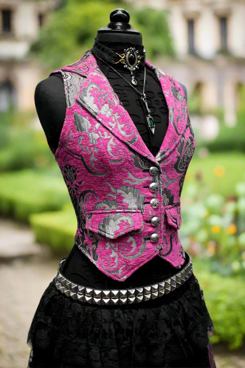 MARQUESA VEST - PINK/SILVER TAPESTRY