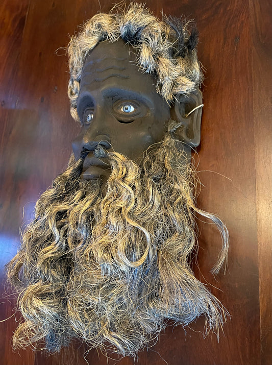 SAINT JOHN MASK - ANTIQUE WOODEN MASK Shrine of Hollywood Mask Treasures and Relics Wall Art