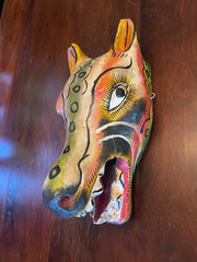 THE CUNNING COYOTE MASK - ANTIQUE WOODEN MASK