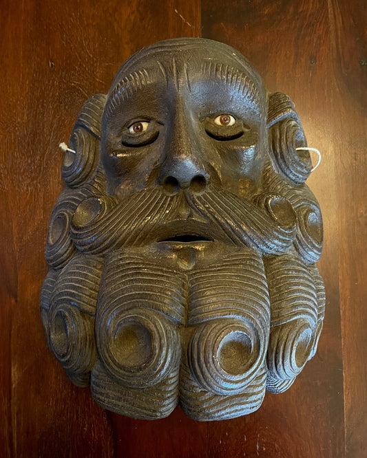 SAINT PETER MASK - ANTIQUE WOODEN MASK Shrine of Hollywood Decor Treasures and Relics Wall Art