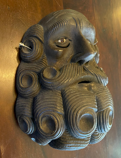 SAINT PETER MASK - ANTIQUE WOODEN MASK Shrine of Hollywood Decor Treasures and Relics Wall Art