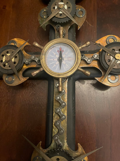 STEAMPUNK WALL CROSS Shrine of Hollywood Decor Treasures and Relics Wall Art