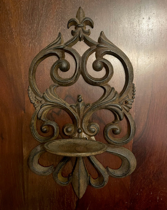 FLEUR DE LIS WALL SCONCE Shrine of Hollywood Decor Treasures and Relics Wall Art