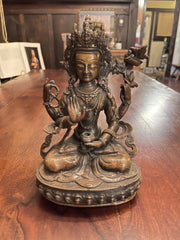 BODHISATTVA ANTIQUE BRONZE STATUE