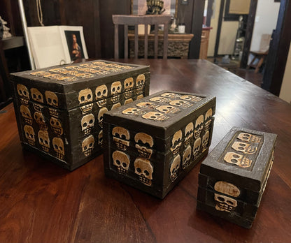 SKULL TREASURE BOXES Shrine of Hollywood Decor Treasures and Relics