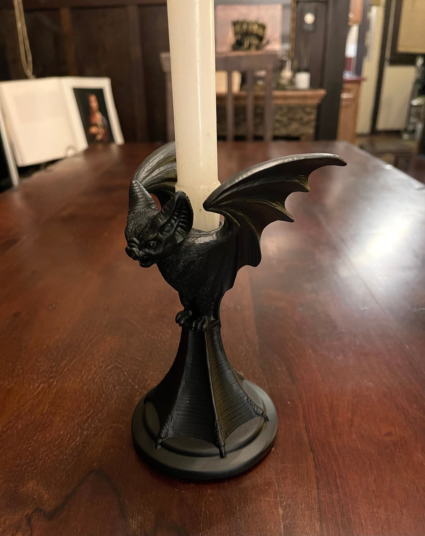 VAMPIRE BAT CANDLESTICK HOLDER Shrine of Hollywood Decor Bat candlestick holder Batn decor Candle holder Treasures and Relics