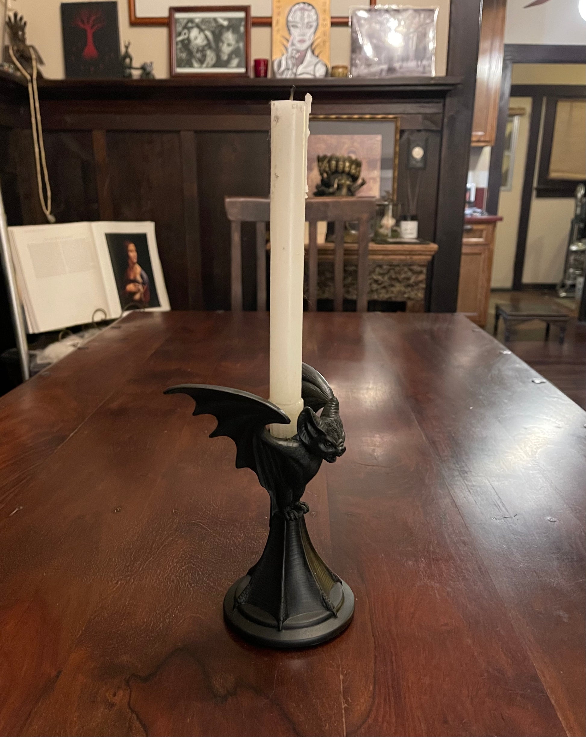 VAMPIRE BAT CANDLESTICK HOLDER Shrine of Hollywood Decor Bat candlestick holder Batn decor Candle holder Treasures and Relics