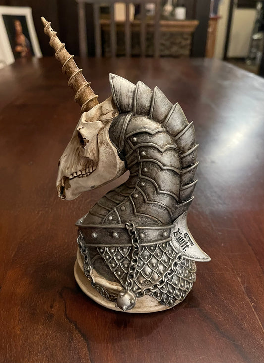 ARMORED UNICORN FIGURINE Shrine of Hollywood Decor Treasures and Relics