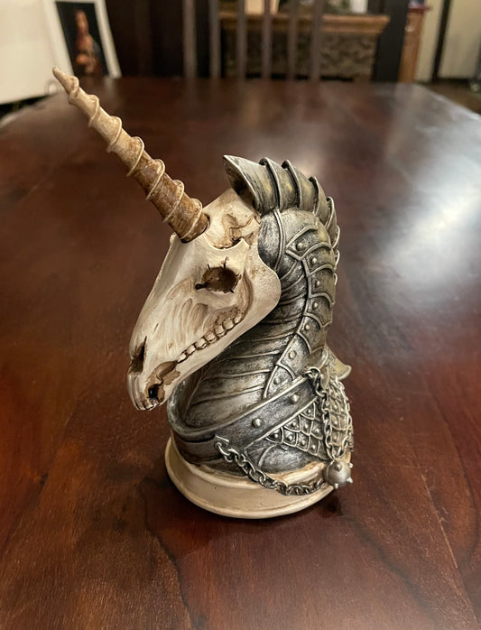 ARMORED UNICORN FIGURINE Shrine of Hollywood Decor Treasures and Relics