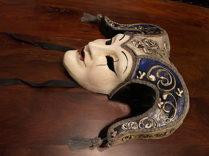 VENETIAN MASK - KING OF FOOLS - BLUE/SILVER Shrine of Hollywood Decor Treasures and Relics Wall Art