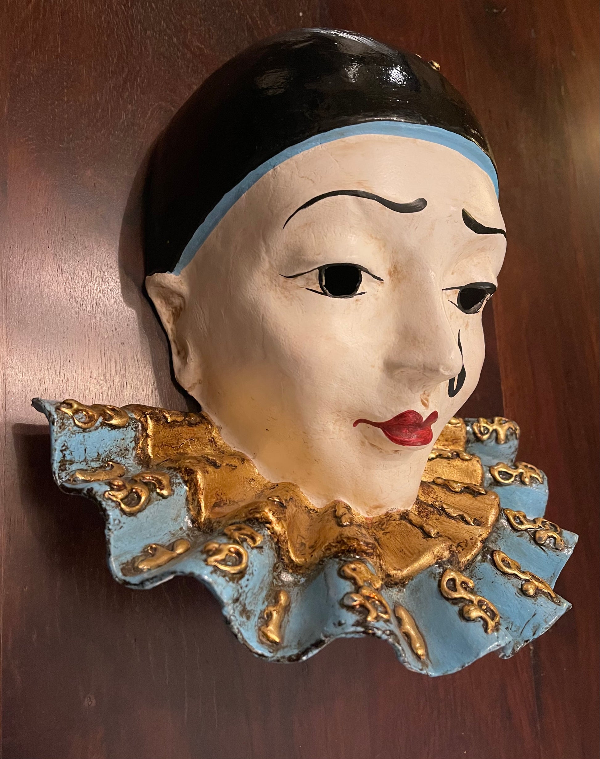 VENETIAN MASK - PIERROT Shrine of Hollywood Decor Treasures and Relics Wall Art