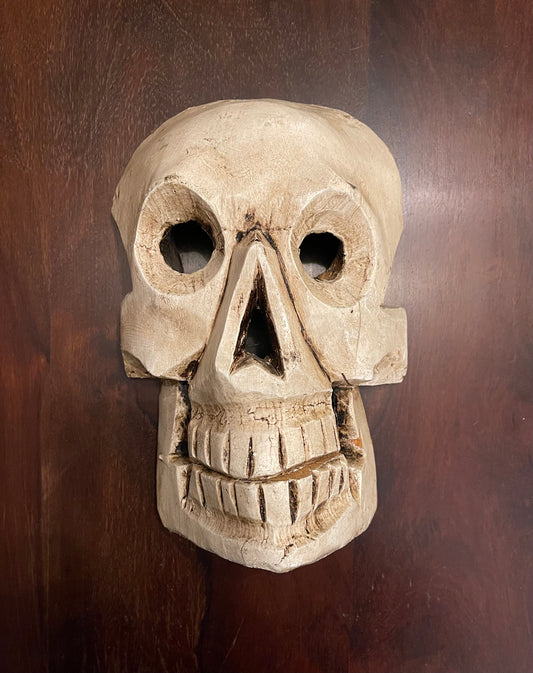SPOOKY SKULL - WOODEN MASK Shrine of Hollywood Treasures and Relics