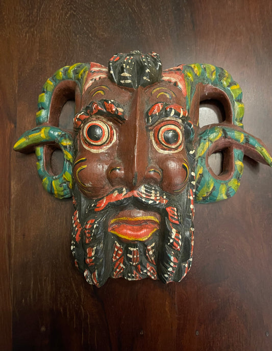 POSEIDON MASK - ANTIQUE WOODEN MASK Shrine of Hollywood Treasures and Relics