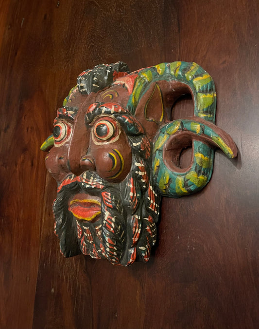POSEIDON MASK - ANTIQUE WOODEN MASK Shrine of Hollywood Treasures and Relics