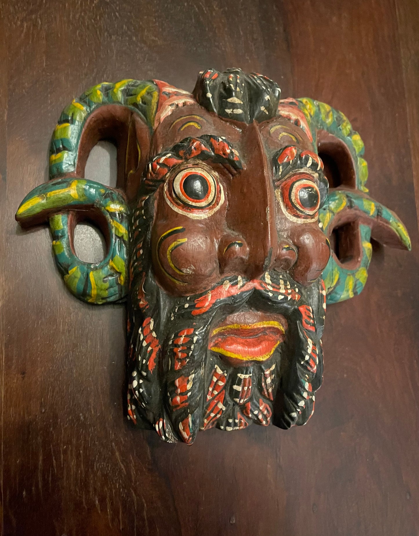 POSEIDON MASK - ANTIQUE WOODEN MASK Shrine of Hollywood Treasures and Relics