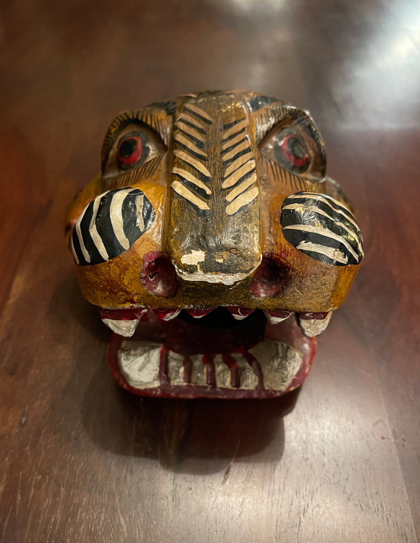 THE JAGUAR GOD - ANTIQUE WOODEN MASK Shrine of Hollywood Treasures and Relics