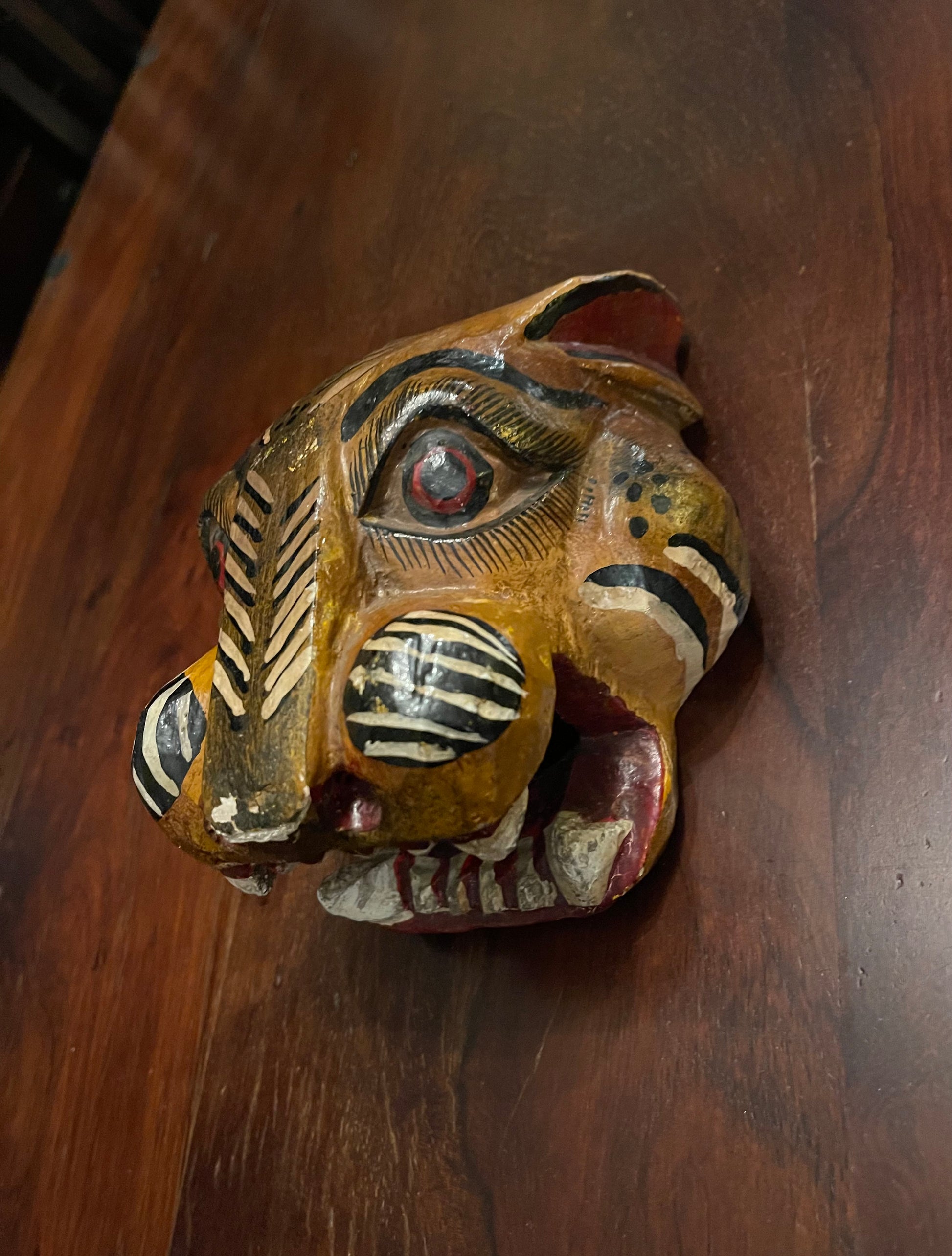 THE JAGUAR GOD - ANTIQUE WOODEN MASK Shrine of Hollywood Treasures and Relics