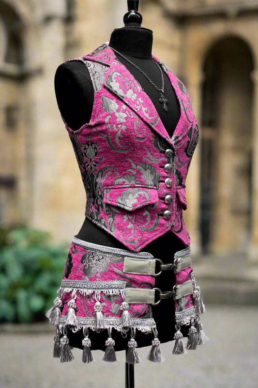 Shrine of Hollywood TASSEL SKIRT - PINK/SILVER Skirts