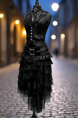 TASSEL SKIRT - BLACK TAPESTRY