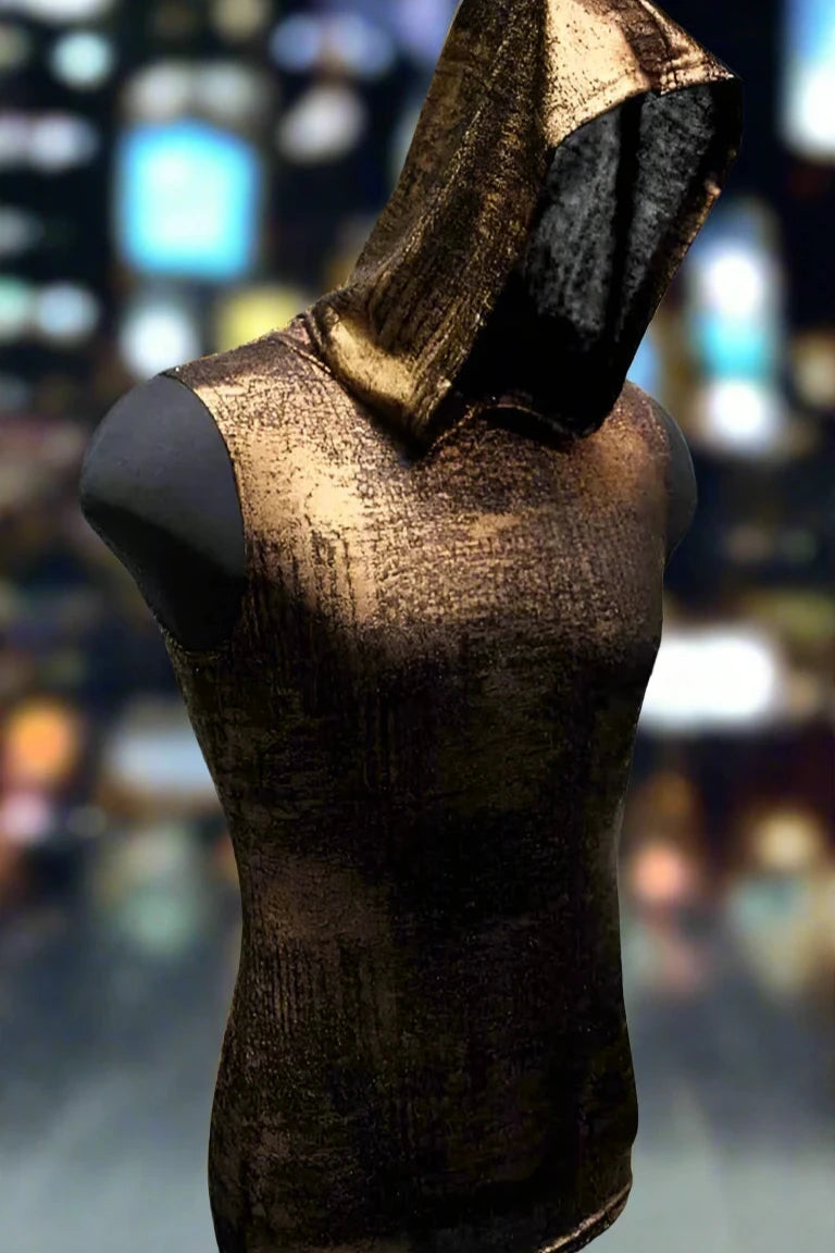 MEN'S HOODIE T - METALLIC BRONZE