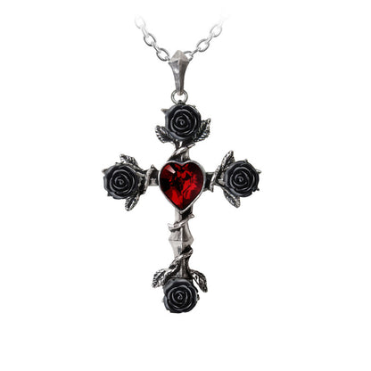 Shrine of Hollywood BLACK ROSIFIX NECKLACE Cross necklace Gothic Necklace Jewelry - Necklaces and Chokers