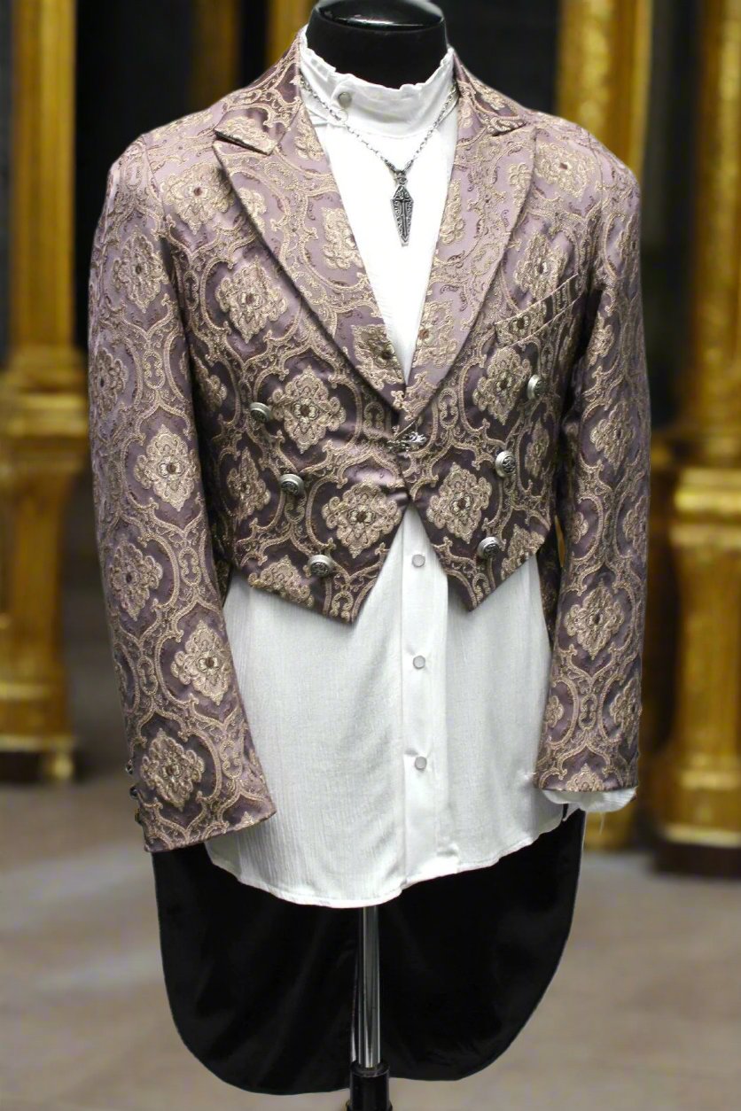 Shrine of Hollywood MONTE CRISTO TAILCOAT - PURPLE BROCADE Men's Coats