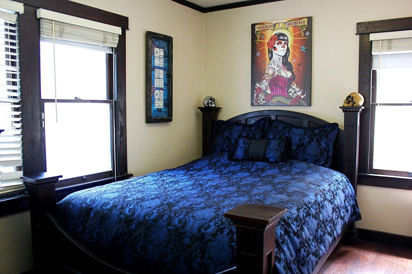 MEDIEVAL TAPESTRY DUVET AND PILLOW SET - BLUE/BLACK - KING SIZE Shrine of Hollywood bedding bed bedding duvet pillow