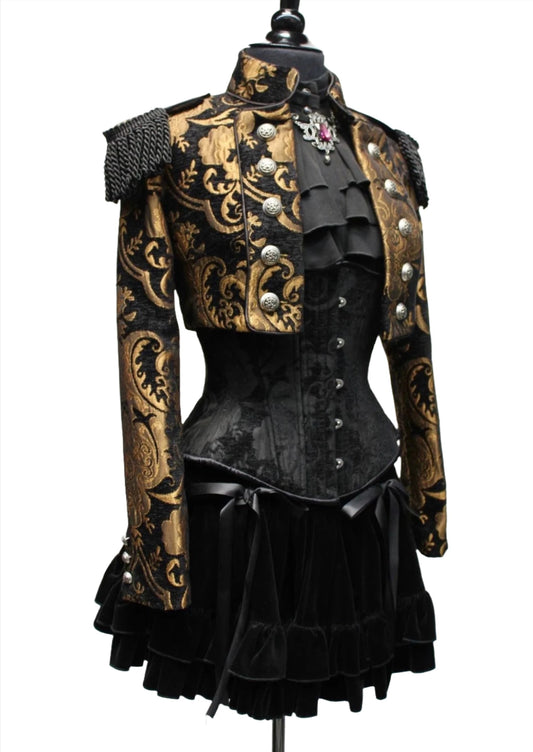 Shrine of Hollywood TOREADOR JACKET - GOLD AND BLACK TAPESTRY Women's Jackets