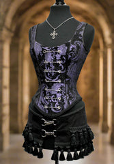 PIN BODICE - PURPLE/BLACK TAPESTRY