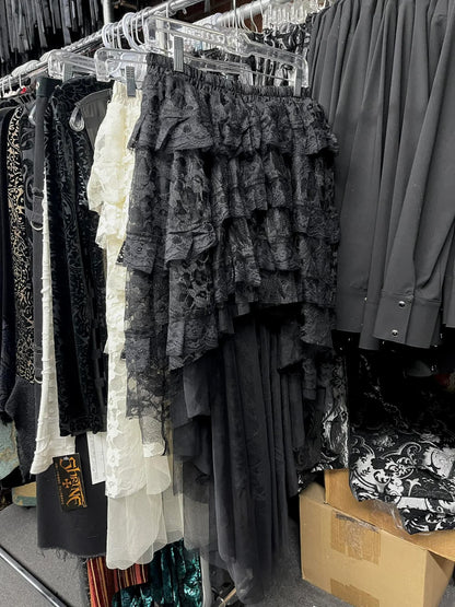Shrine of Hollywood FRENCH CABARET SKIRT - BLACK LACE Skirts