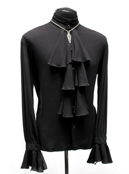 Shrine of Hollywood LOUIS XIV SHIRT - BLACK GABARDINE Men's Shirts