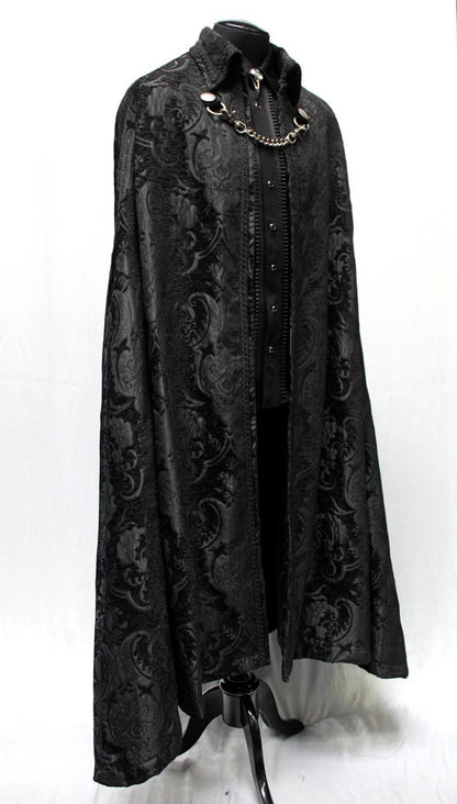 CLOAK OF DARKNESS - BLACK TAPESTRY W/ BLACK LINING Shrine of Hollywood coat Capes cloak vampire