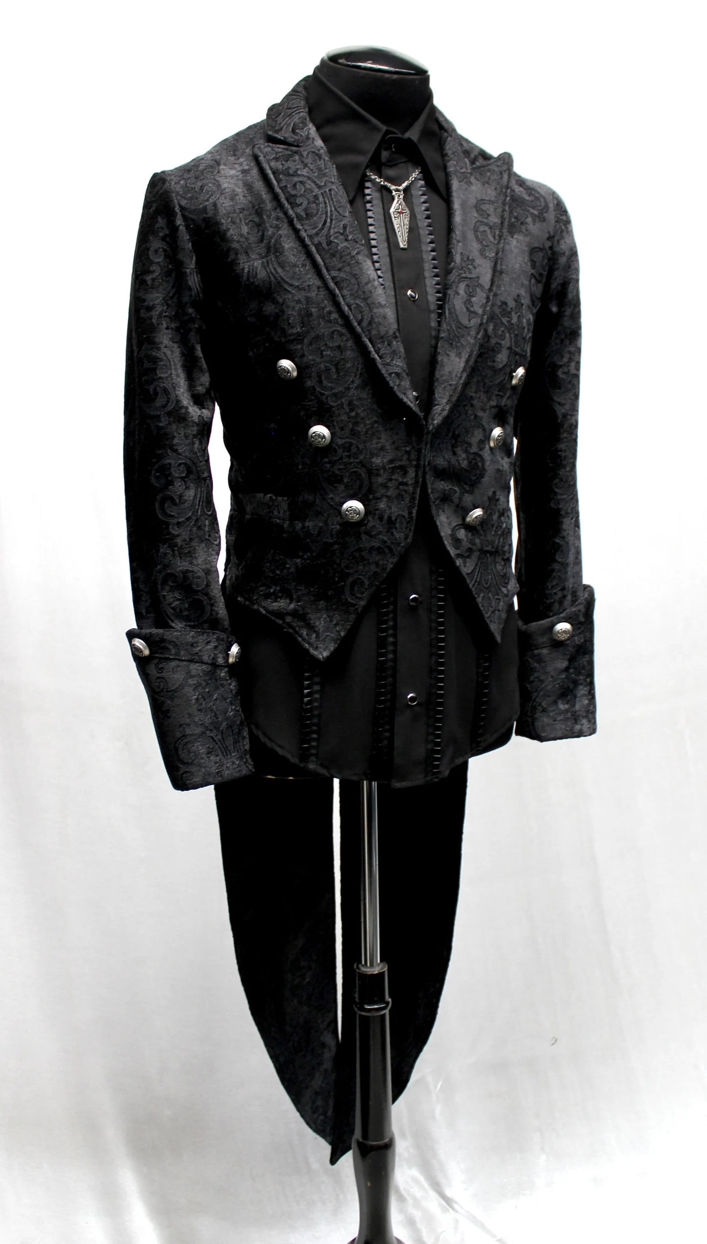 IMPERIAL TAILCOAT - BLACK VELVET BROCADE Shrine of Hollywood coat Men's Coats
