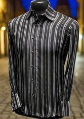 DRESSED TO ILL Shirt- Pinstripe Rayon Gabardine