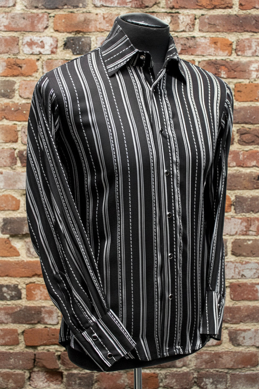 DRESSED TO ILL Shirt- Pinstripe Rayon Gabardine Small DRESSED TO ILL Shirt- Pinstripe Rayon Gabardine Small