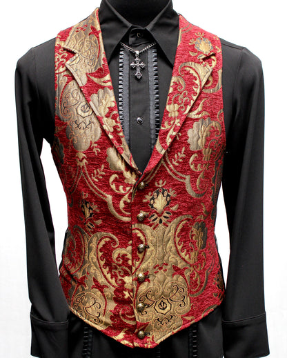 Shrine of Hollywood ARISTOCRAT VEST - GOLD/RED TAPESTRY