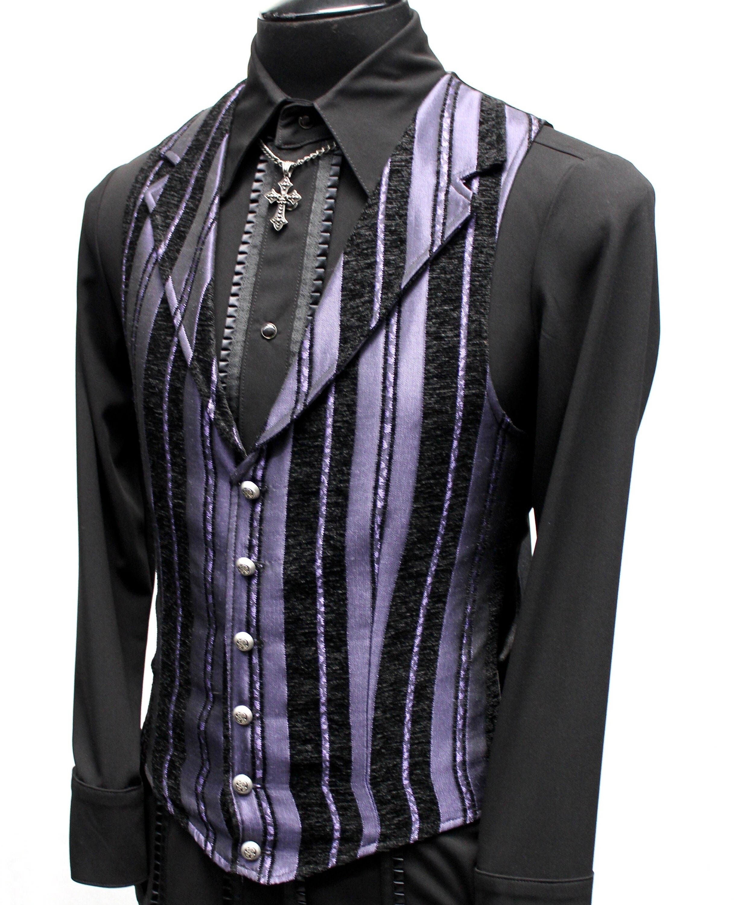 Outlet SHRINE ARISTOCRAT VEST PURPLE/BLACK TAPESTRY Print Men's Medium